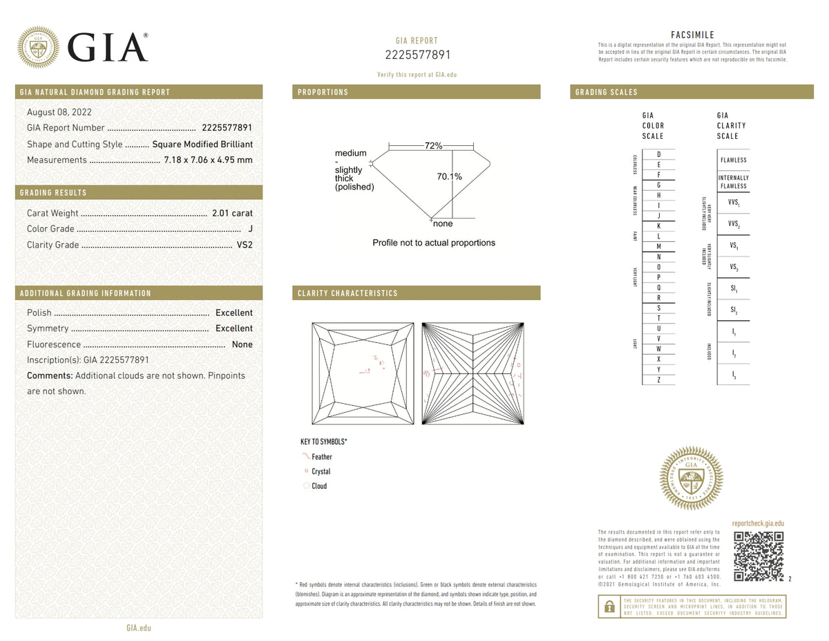 2.01ct | J/VS2 Princess Shape Brilliant Cut Diamond (GIA) - Modern Rustic Diamond