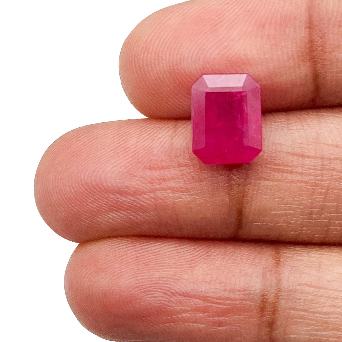 3.10ct | Red/ Emerald Shape Step Cut Diamond - Modern Rustic Diamond