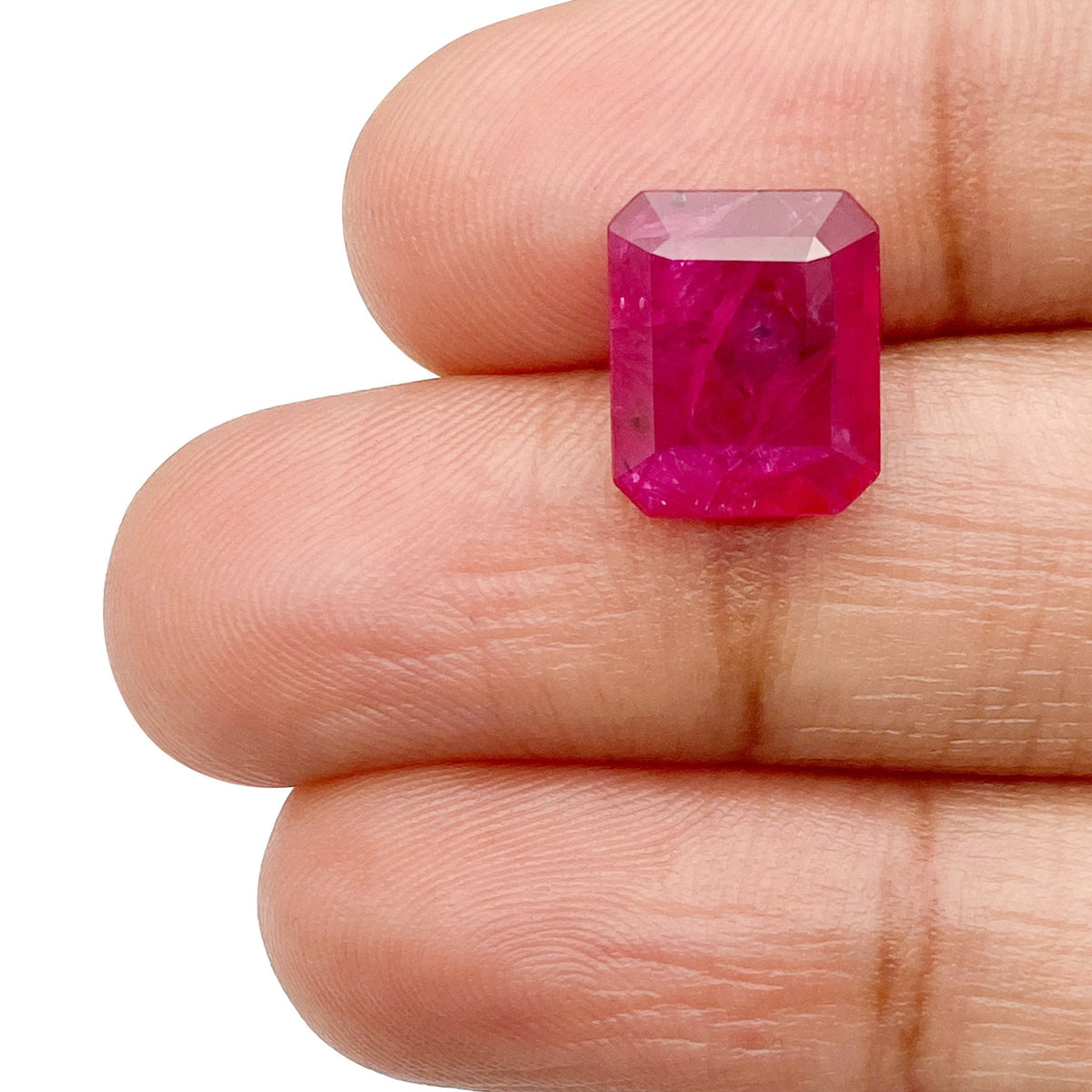3.11ct | Red/ Emerald Shape Step Cut Diamond - Modern Rustic Diamond