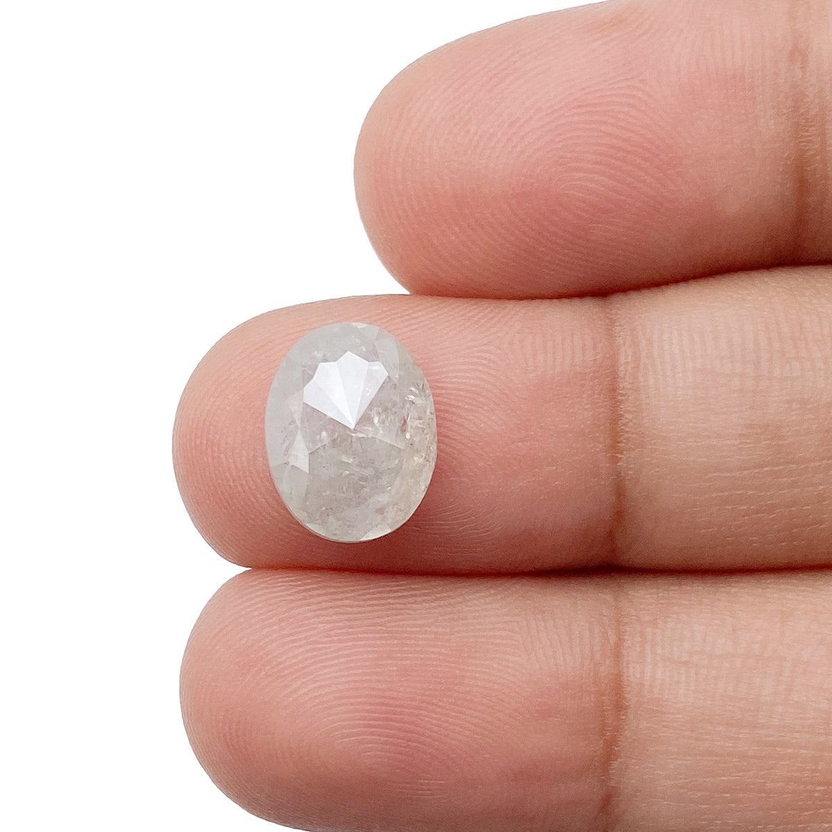 3.11ct | Salt & Pepper Oval Shape Rose Cut Diamond - Modern Rustic Diamond