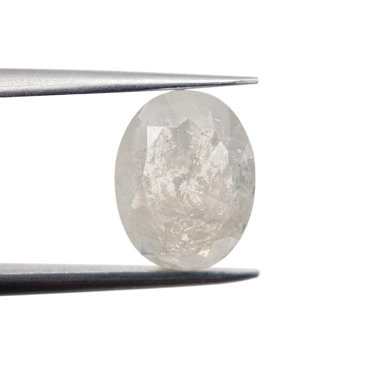 3.11ct | Salt & Pepper Oval Shape Rose Cut Diamond - Modern Rustic Diamond