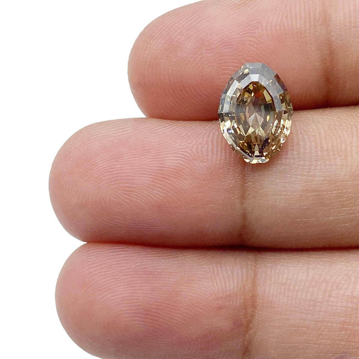 3.12ct | Cognac SI Oval Shape Step Cut Diamond - Modern Rustic Diamond
