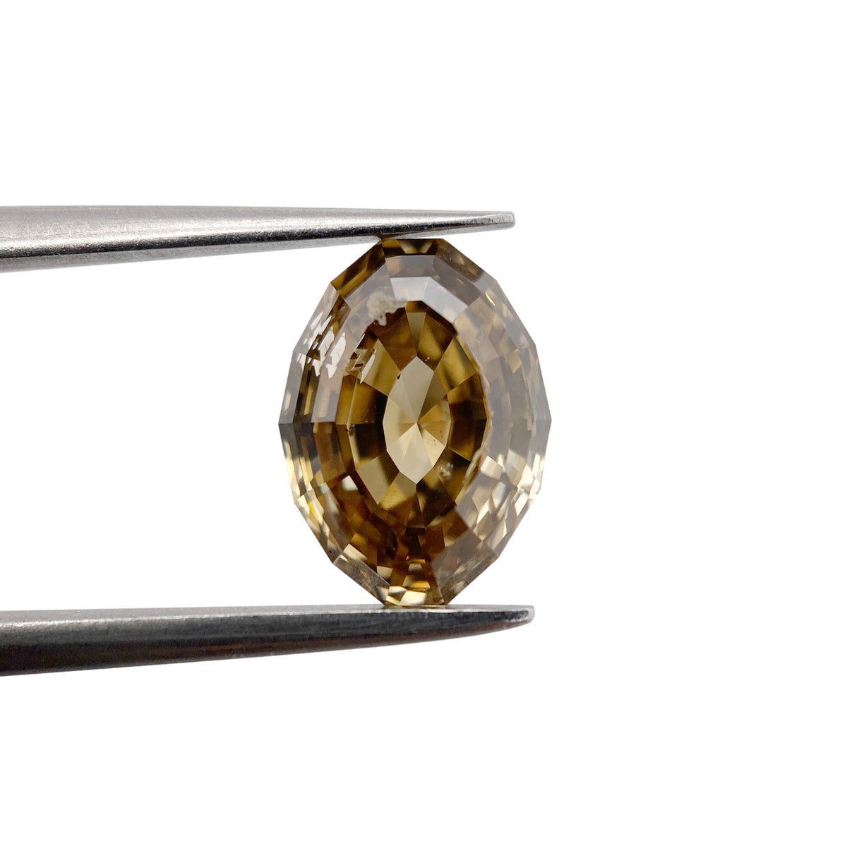 3.12ct | Cognac SI Oval Shape Step Cut Diamond - Modern Rustic Diamond