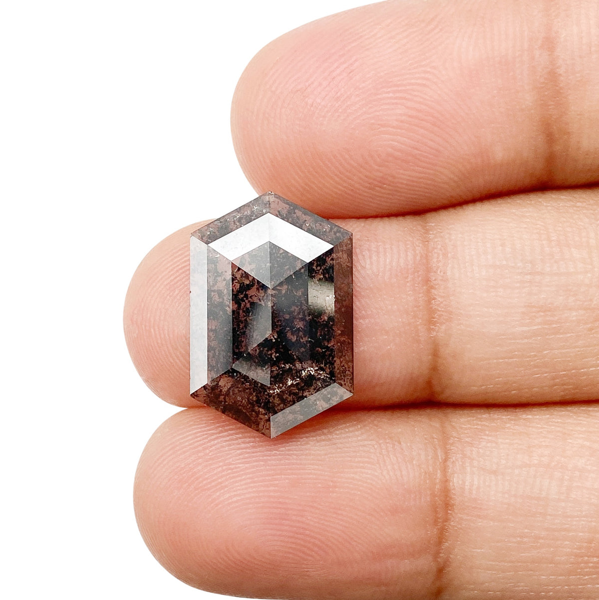 3.15ct | Rustic Hexagon Shape Rose Cut Diamond - Modern Rustic Diamond