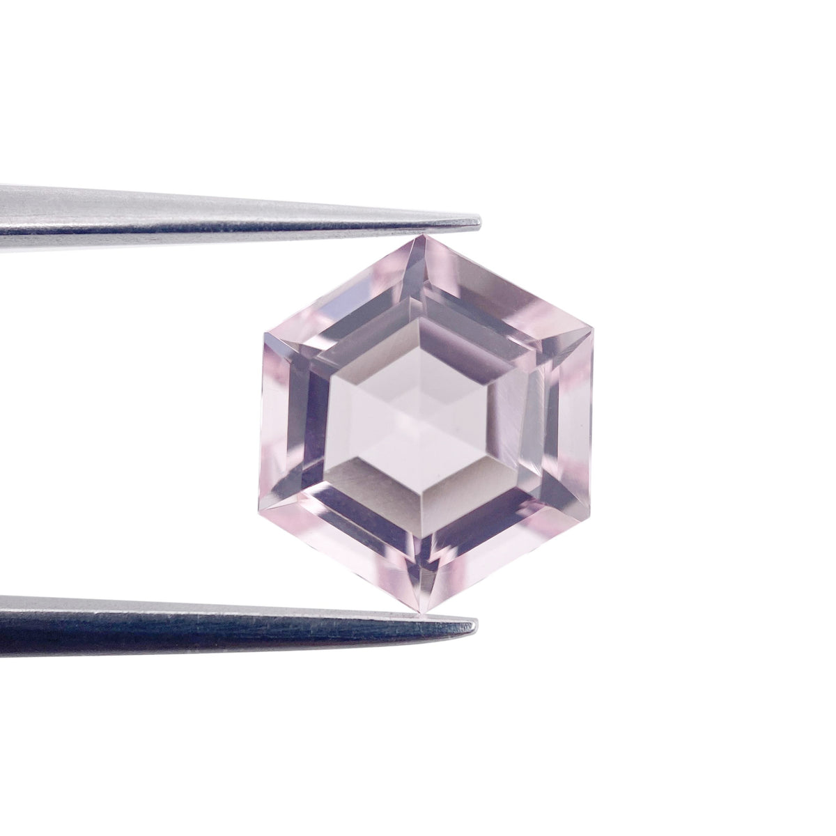 3.18ct |  Hexagon Shape Step Cut Morganite - Modern Rustic Diamond