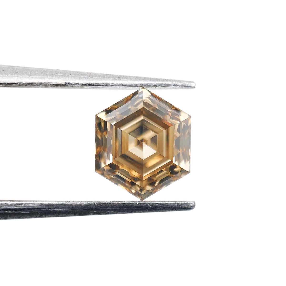 1.12ct | Champagne VS1 Hexagon Shape Step Cut Diamond (GIA) - Modern Rustic Diamond