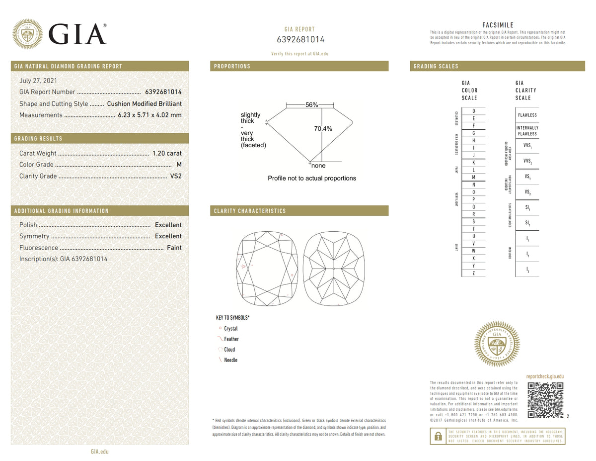 1.20ct | M/VS2 Cushion Shape Brilliant Cut Diamond (GIA) - Modern Rustic Diamond