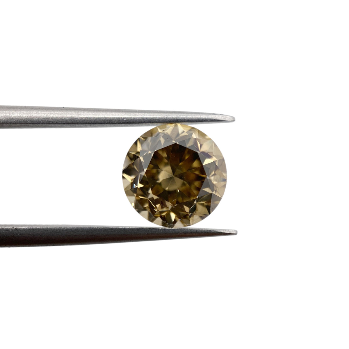 3.21ct | Champagne VS Round Shape Brilliant Cut Diamond - Modern Rustic Diamond