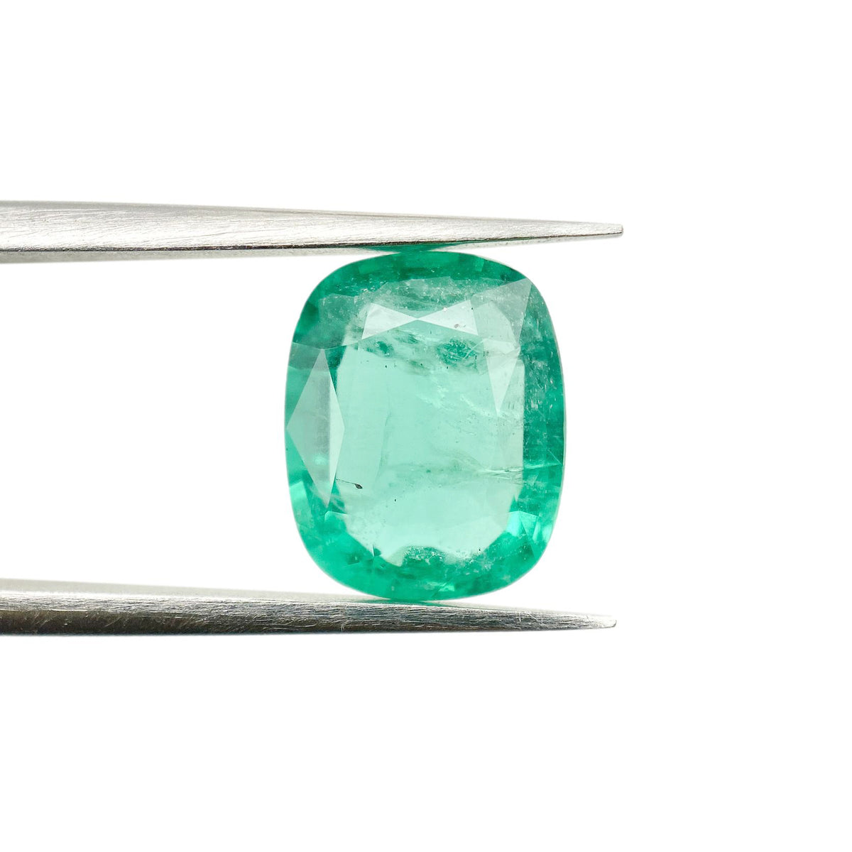 3.31ct | Brilliant Cut Cushion Shape Brazil Emerald - Modern Rustic Diamond