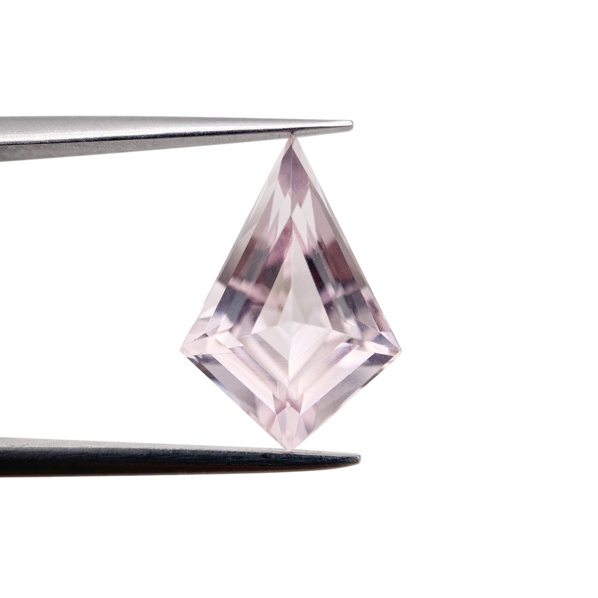 3.33ct |  Kite Shape Step Cut Morganite - Modern Rustic Diamond