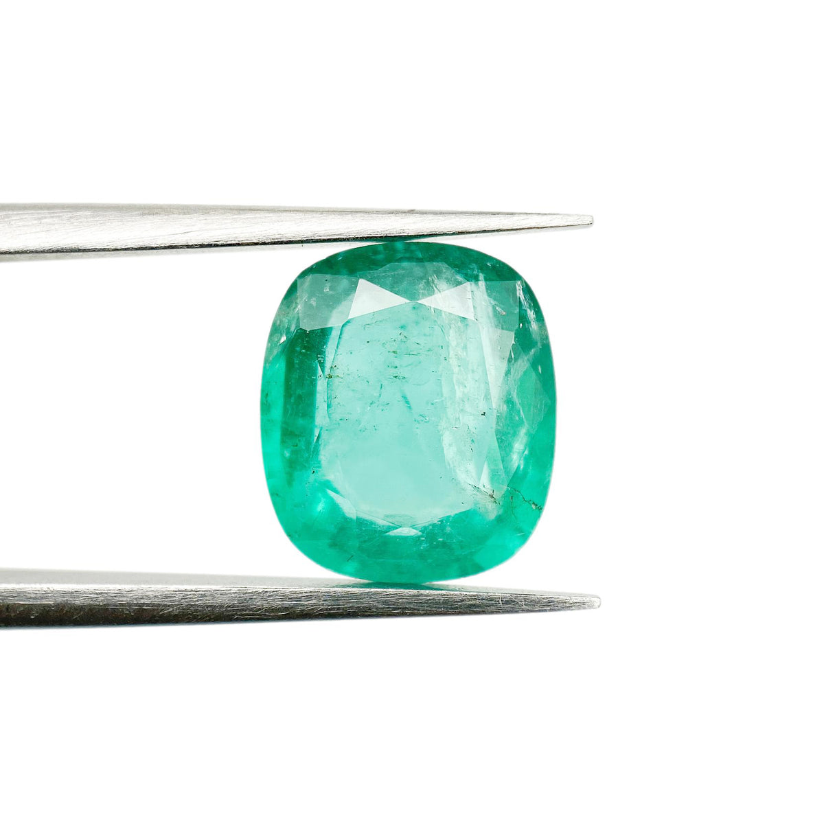 3.36ct | Brilliant Cut Cushion Shape Brazil Emerald - Modern Rustic Diamond