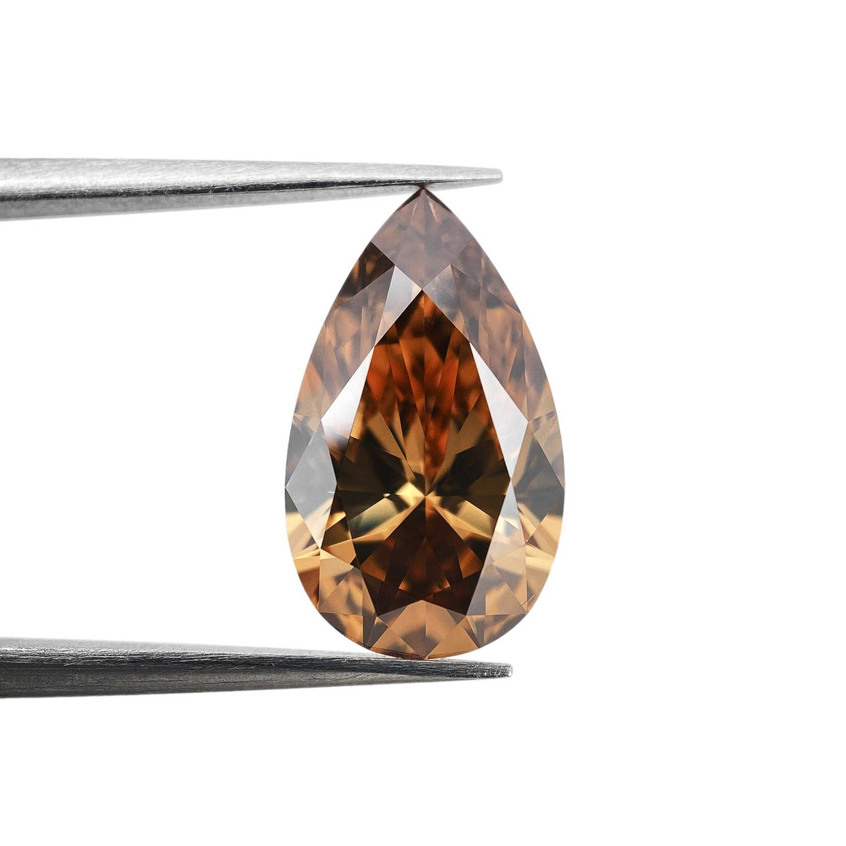 3.01ct | Cognac VS2 Pear Shape Brilliant Cut Diamond (GIA) - Modern Rustic Diamond