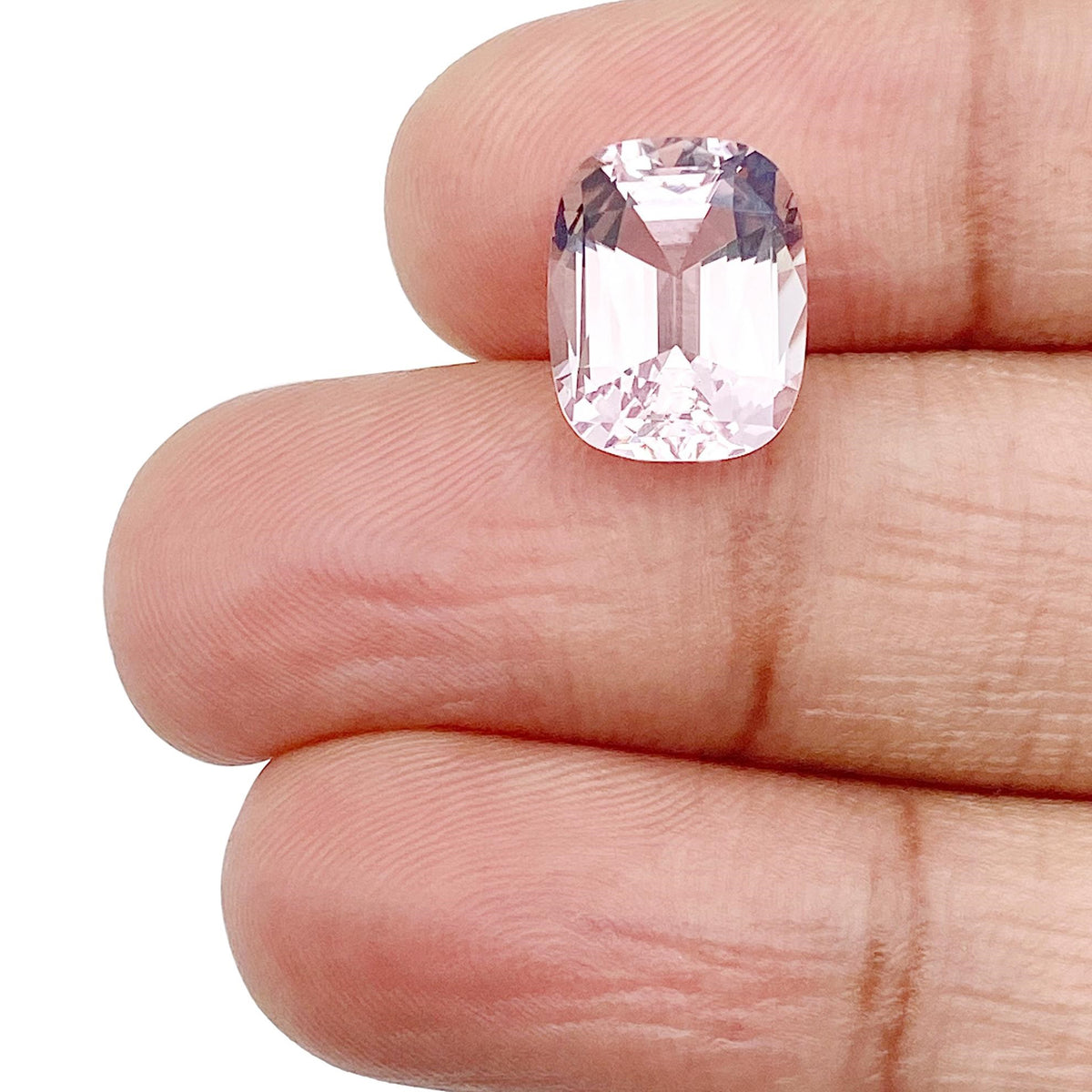 3.40ct |  Cushion Shape Step Cut Morganite - Modern Rustic Diamond