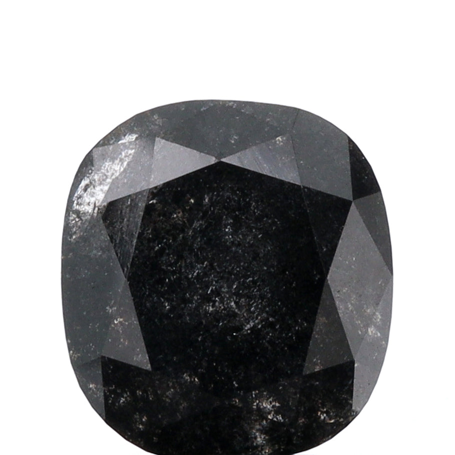 3.42ct | Salt & Pepper Cushion Shape Brilliant Cut Diamond - Modern Rustic Diamond