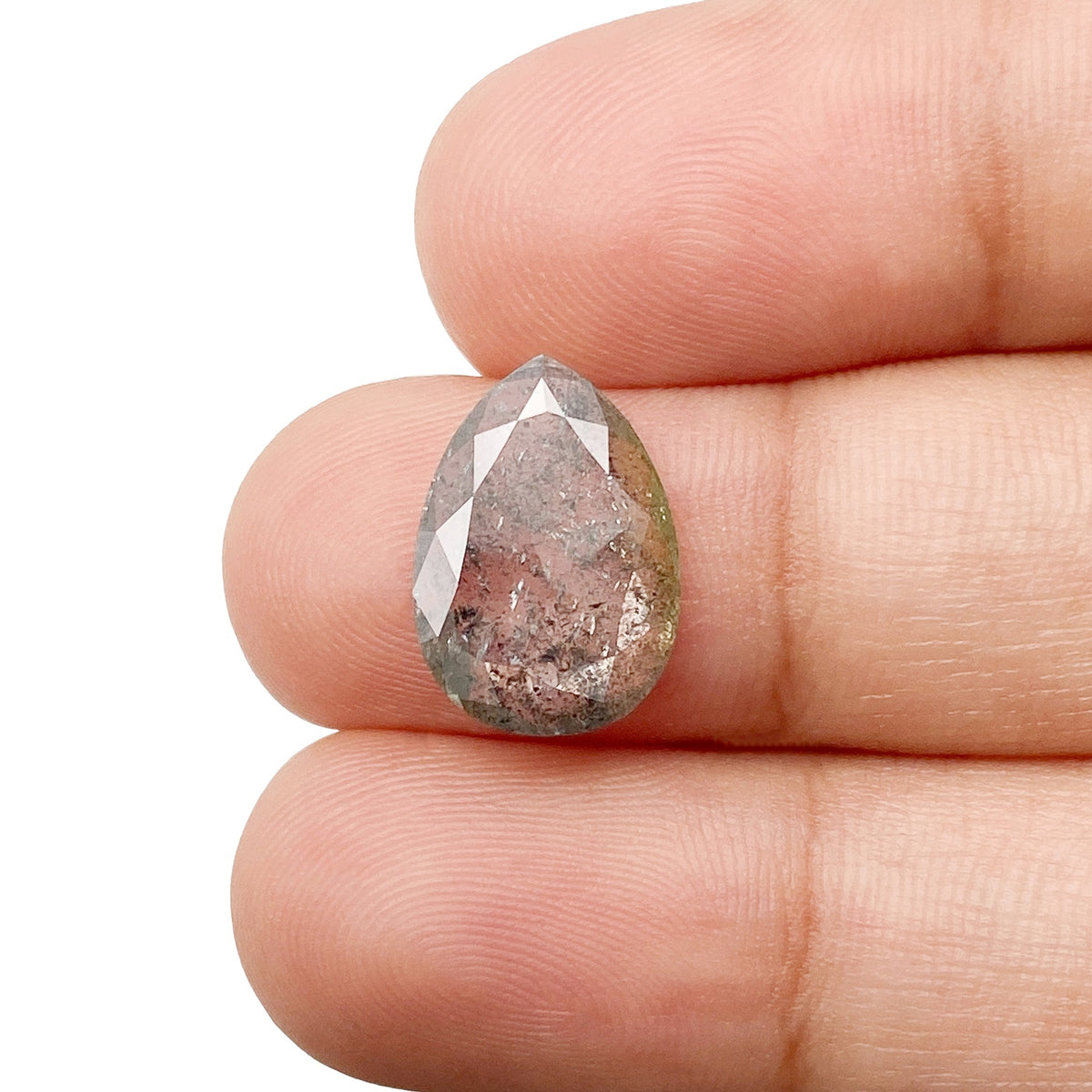 3.42ct | Rustic Pear Shape Rose Cut Diamond - Modern Rustic Diamond