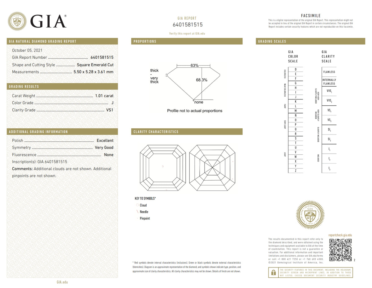 1.01ct | J/VS1 Asscher Shape Step Cut Diamond (GIA) - Modern Rustic Diamond