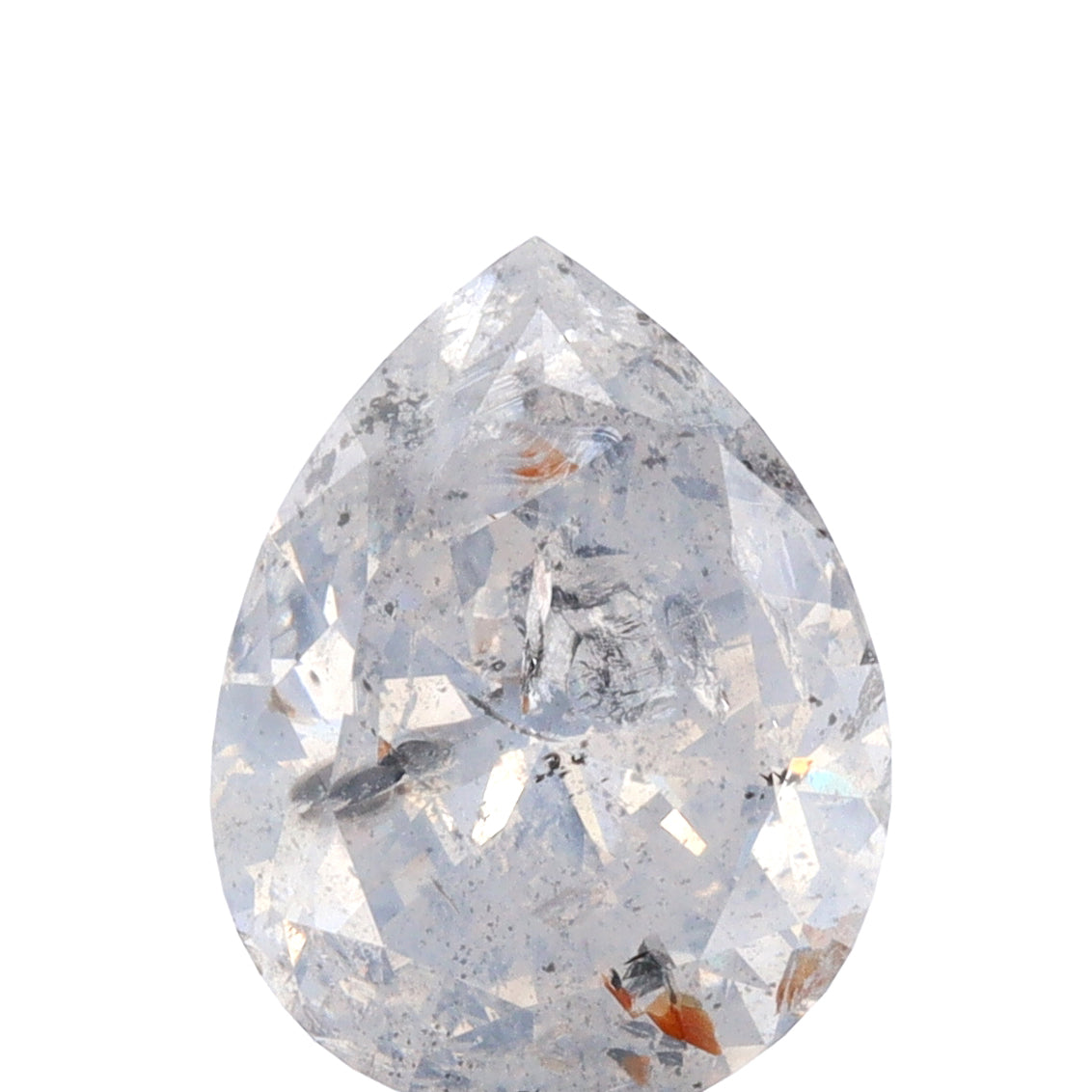3.65ct | Salt & Pepper Pear Shape Brilliant Cut Diamond - Modern Rustic Diamond