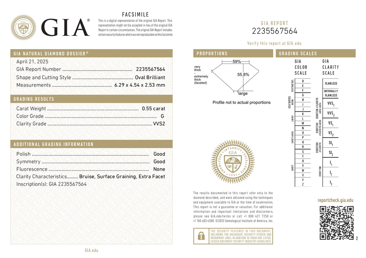 0.55ct | G/VVS2 Oval Shape Brilliant Cut Diamond (GIA) - Modern Rustic Diamond