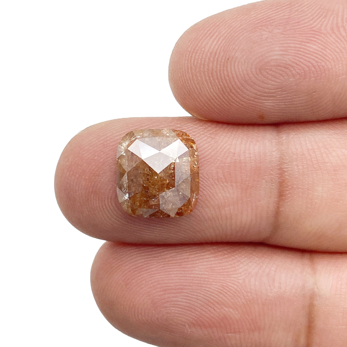 3.85ct | Salt & Pepper Cushion Shape Rose Cut Diamond - Modern Rustic Diamond