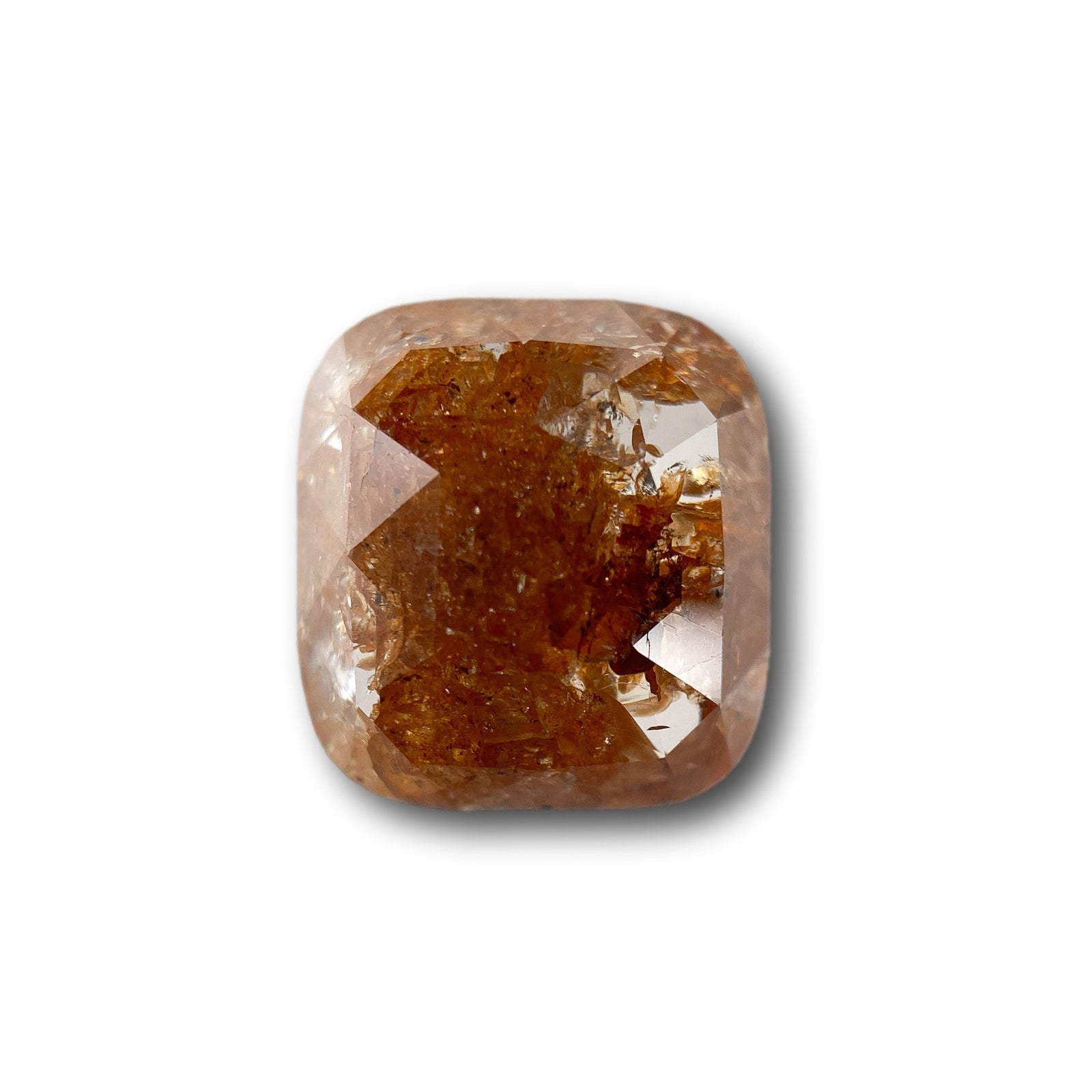 3.85ct | Salt & Pepper Cushion Shape Rose Cut Diamond - Modern Rustic Diamond