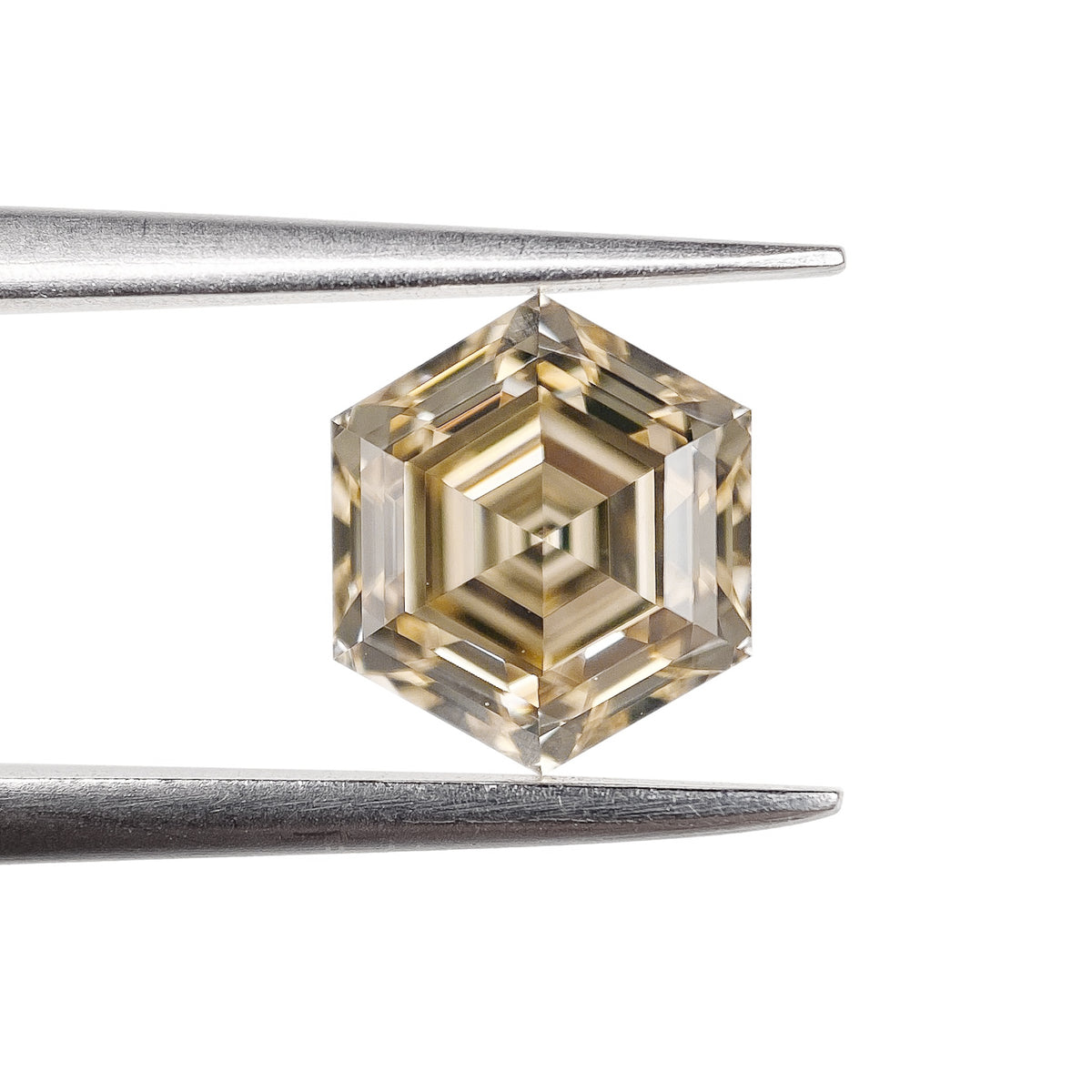 1.68ct | Champagne VS2 Hexagon Shape Step Cut Diamond (GIA) - Modern Rustic Diamond