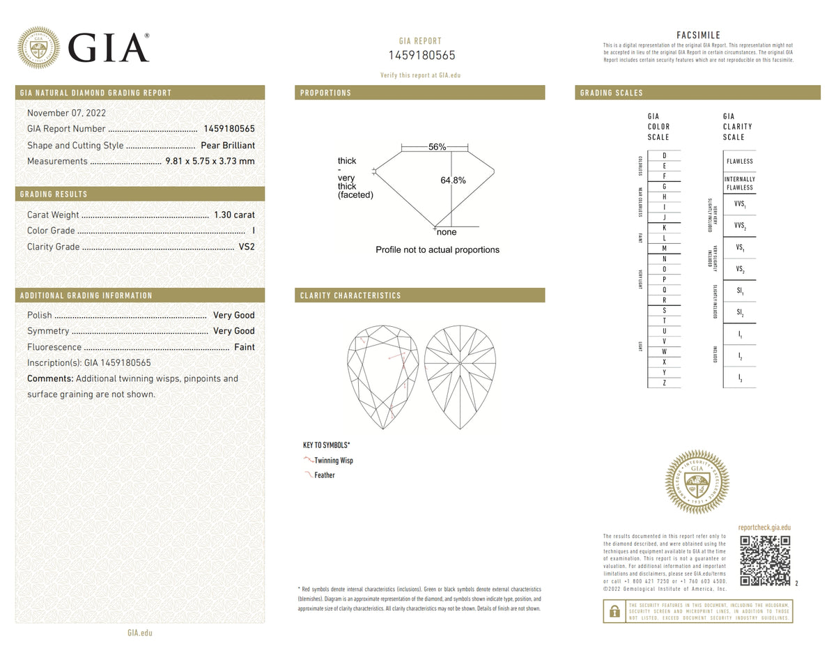 1.30ct | I/VS2 Pear Shape Brilliant Cut Diamond (GIA) - Modern Rustic Diamond