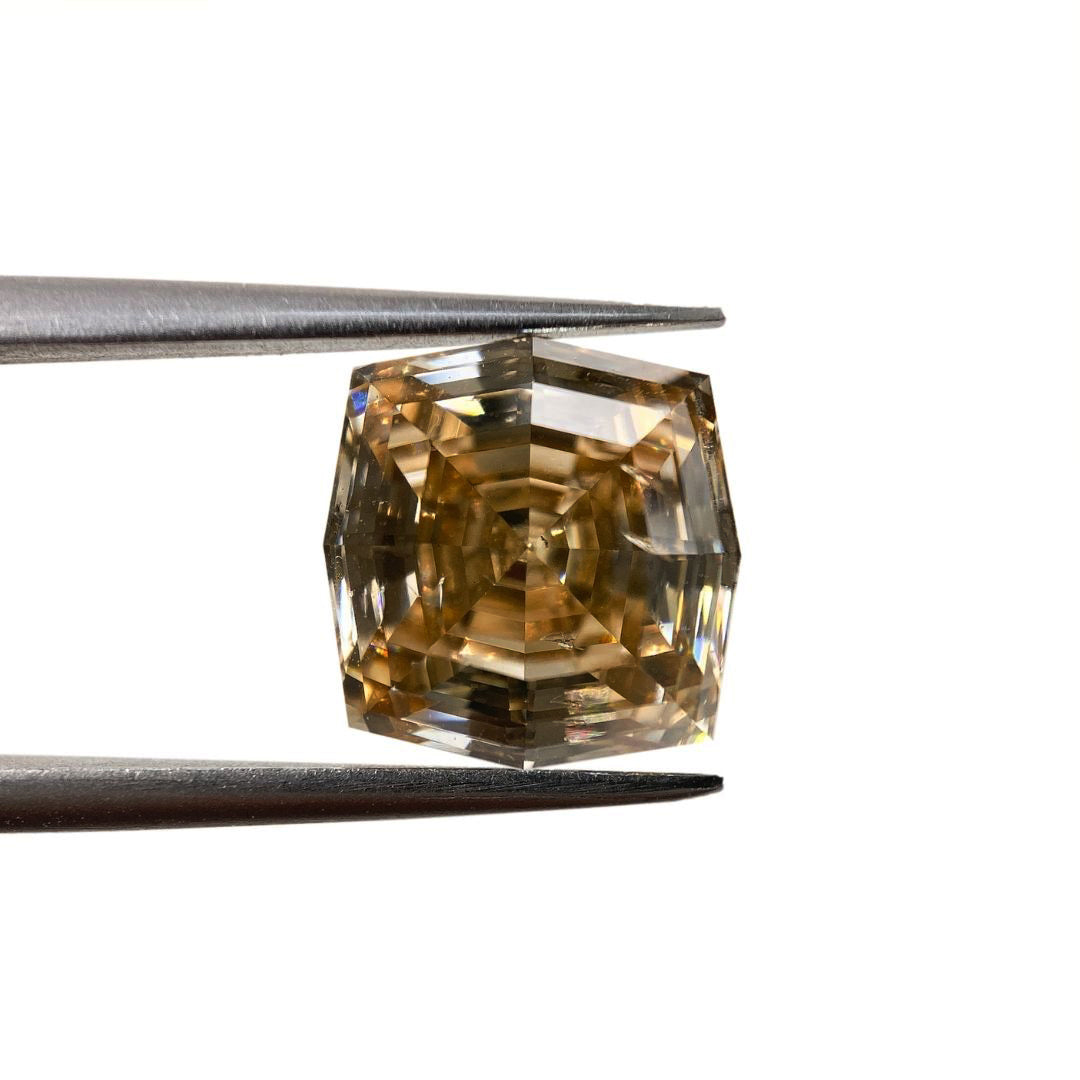 5.02ct | Champagne SI1 Octagonal Shape Step Cut Diamond - Modern Rustic Diamond