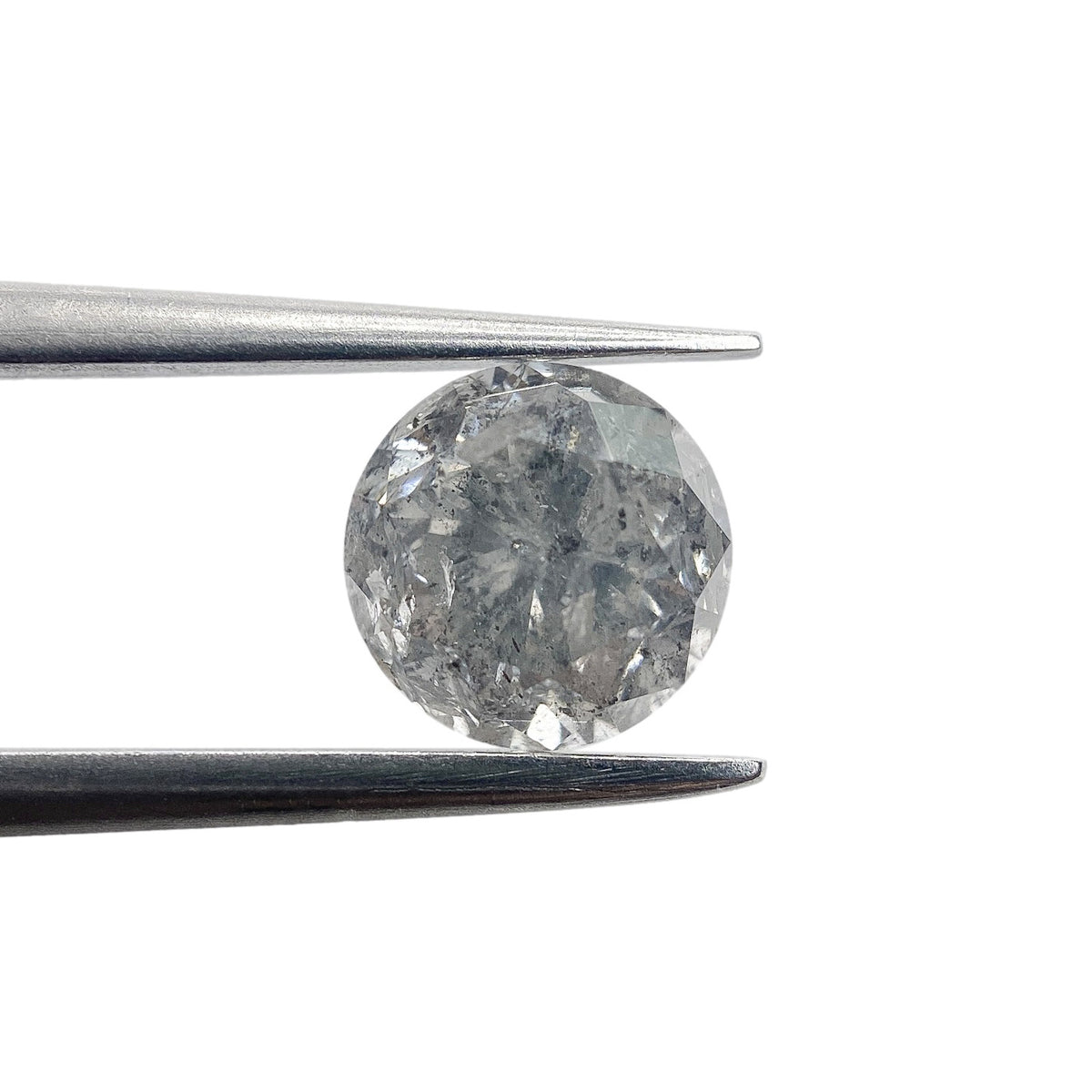 1.41ct | Salt & Pepper Round Shape Brilliant Cut Diamond