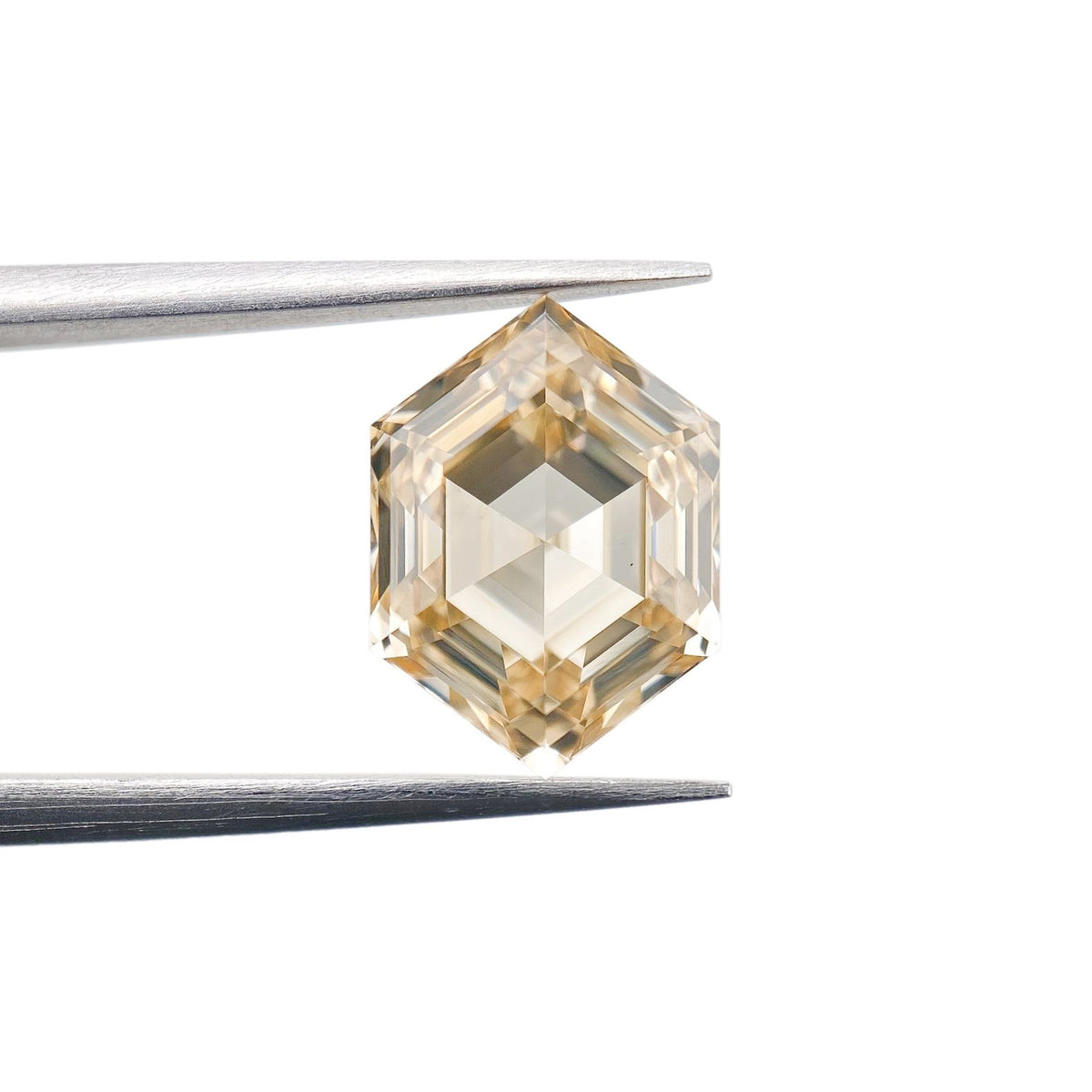 3.03ct | Champagne VS2 Hexagon Shape Step Cut Diamond (GIA) - Modern Rustic Diamond