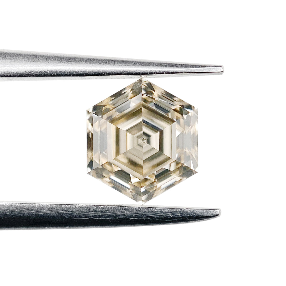 0.79ct | Champagne VVS2 Hexagon Shape Step Cut Diamond (GIA) - Modern Rustic Diamond
