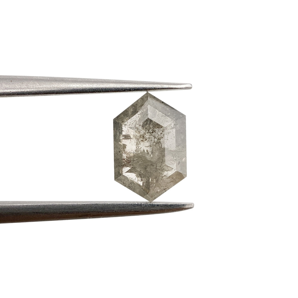 1.16ct | Salt & Pepper Hexagon Shape Rose Cut Diamond - Modern Rustic Diamond