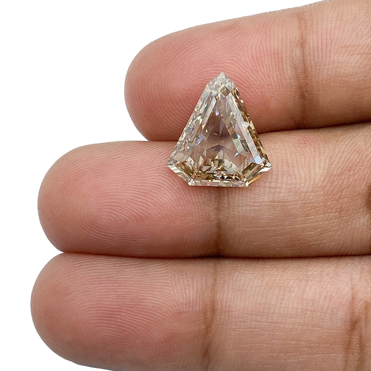 4.01ct | Champagne VVS Shield Shape Step Cut Diamond - Modern Rustic Diamond