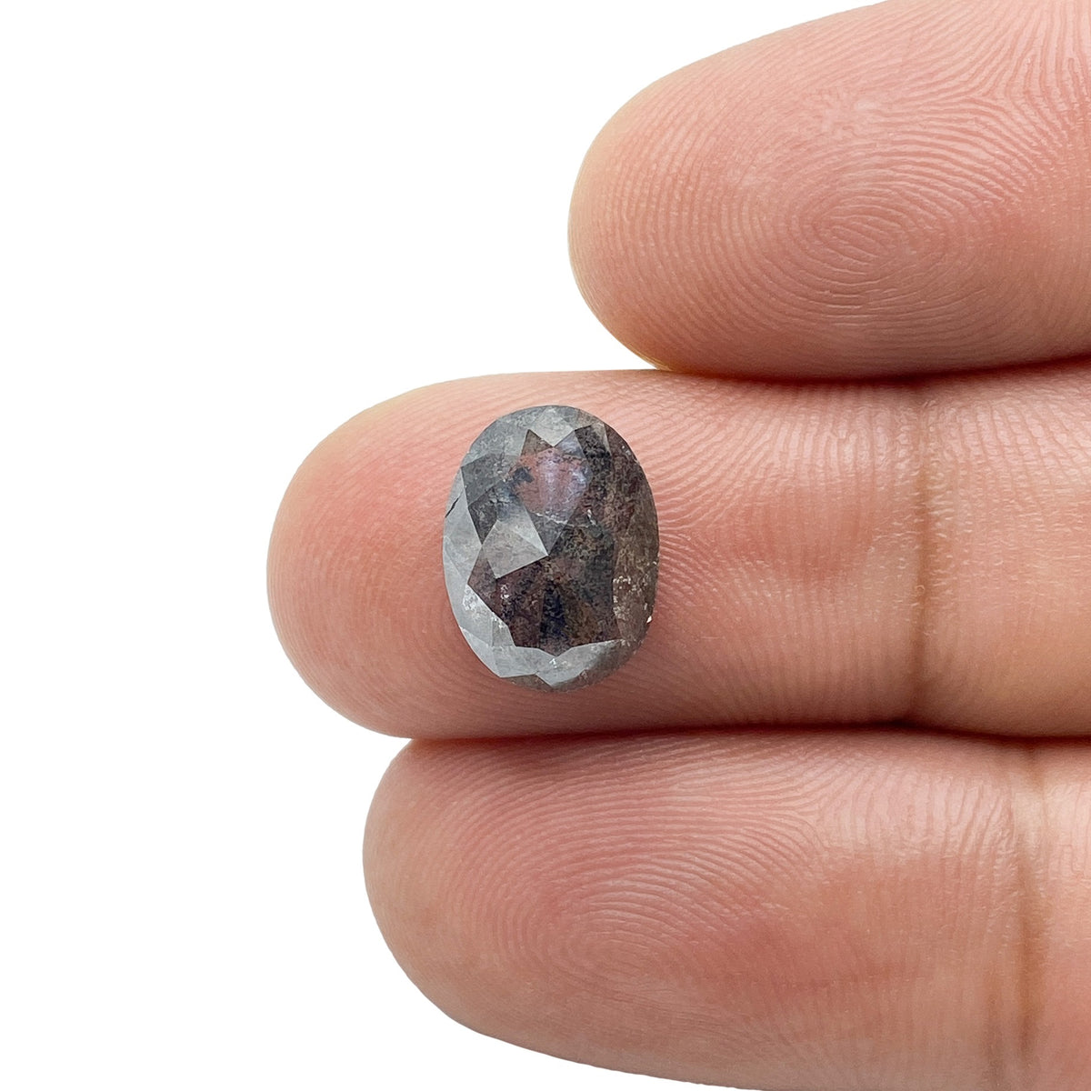 4.04ct | Salt & Pepper Oval Shape Rose Cut Diamond - Modern Rustic Diamond