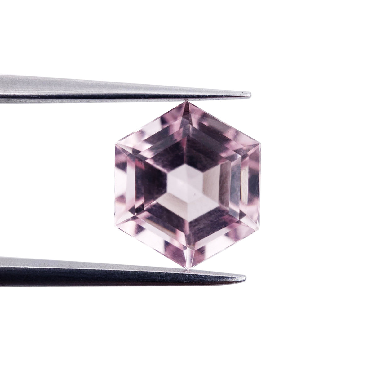 4.17ct |  Hexagon Shape Step Cut Morganite - Modern Rustic Diamond