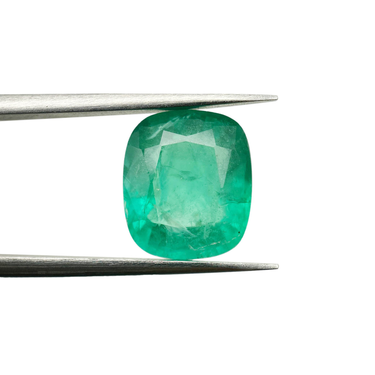 4.20ct | Brilliant Cut Cushion Shape Brazil Emerald - Modern Rustic Diamond
