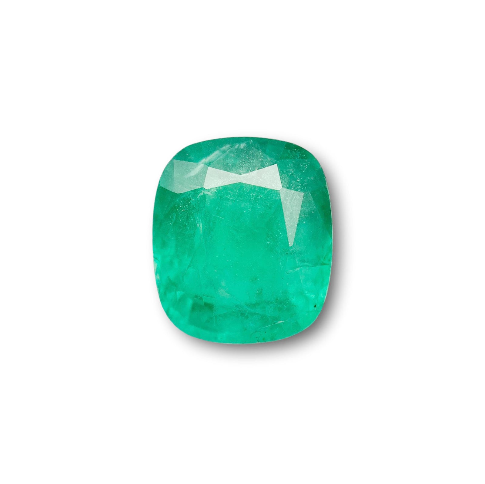 4.20ct | Brilliant Cut Cushion Shape Brazil Emerald - Modern Rustic Diamond