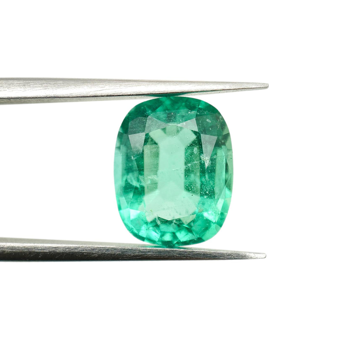 4.33ct | Brilliant Cut Cushion Shape Brazil Emerald - Modern Rustic Diamond