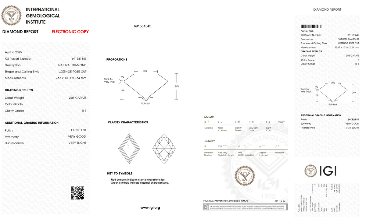 2.05ct | I/SI1 Lozenge Shape Rose Cut Diamond (IGI) - Modern Rustic Diamond