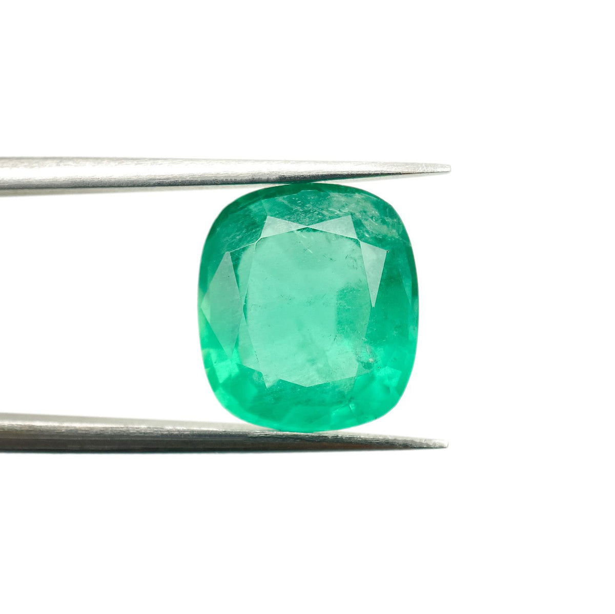 4.48ct | Brilliant Cut Cushion Shape Brazil Emerald - Modern Rustic Diamond