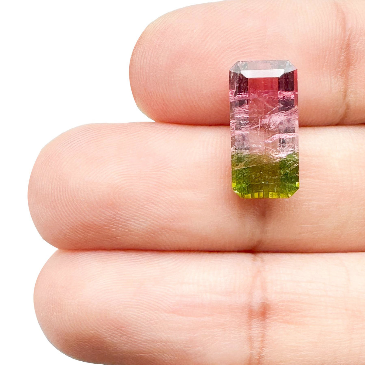 4.52ct |  Emerald Shape Step Cut Tourmaline - Modern Rustic Diamond