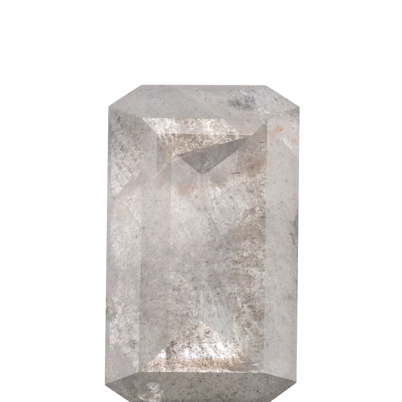 4.54ct | Salt & Pepper Emerald Shape Step Cut Diamond - Modern Rustic Diamond