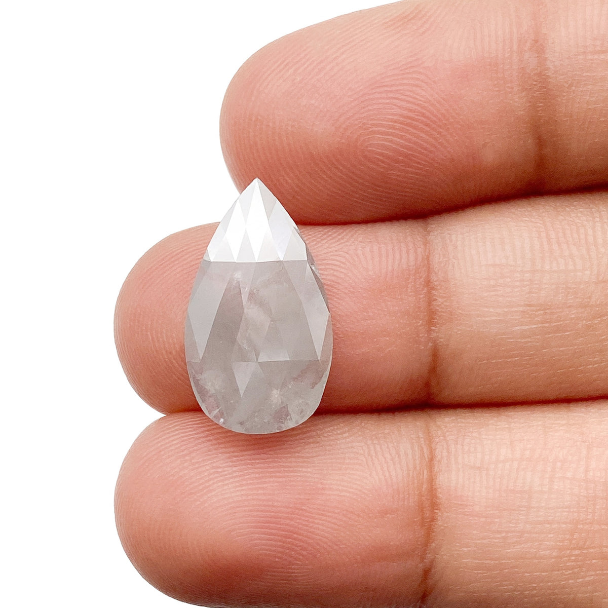4.55ct | Salt & Pepper Pear Shape Rose Cut Diamond - Modern Rustic Diamond