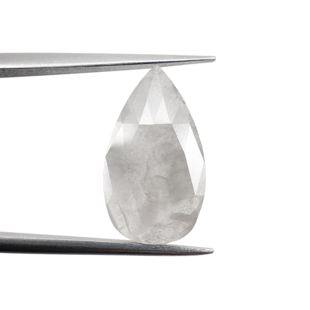 4.55ct | Salt & Pepper Pear Shape Rose Cut Diamond - Modern Rustic Diamond
