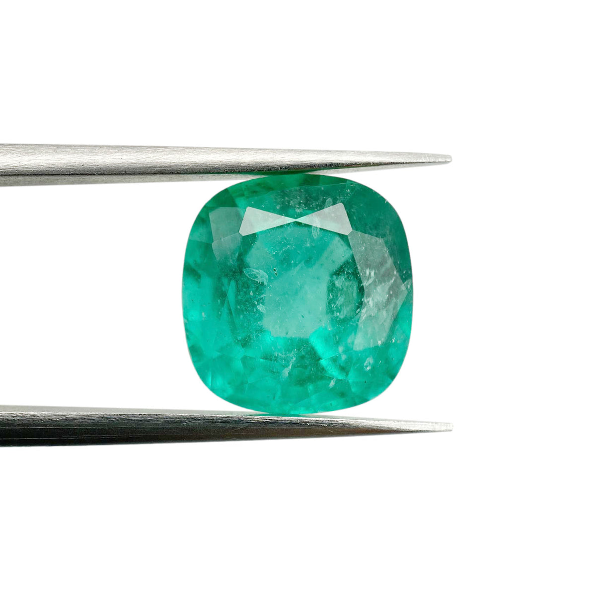 4.91ct | Brilliant Cut Cushion Shape Brazil Emerald - Modern Rustic Diamond