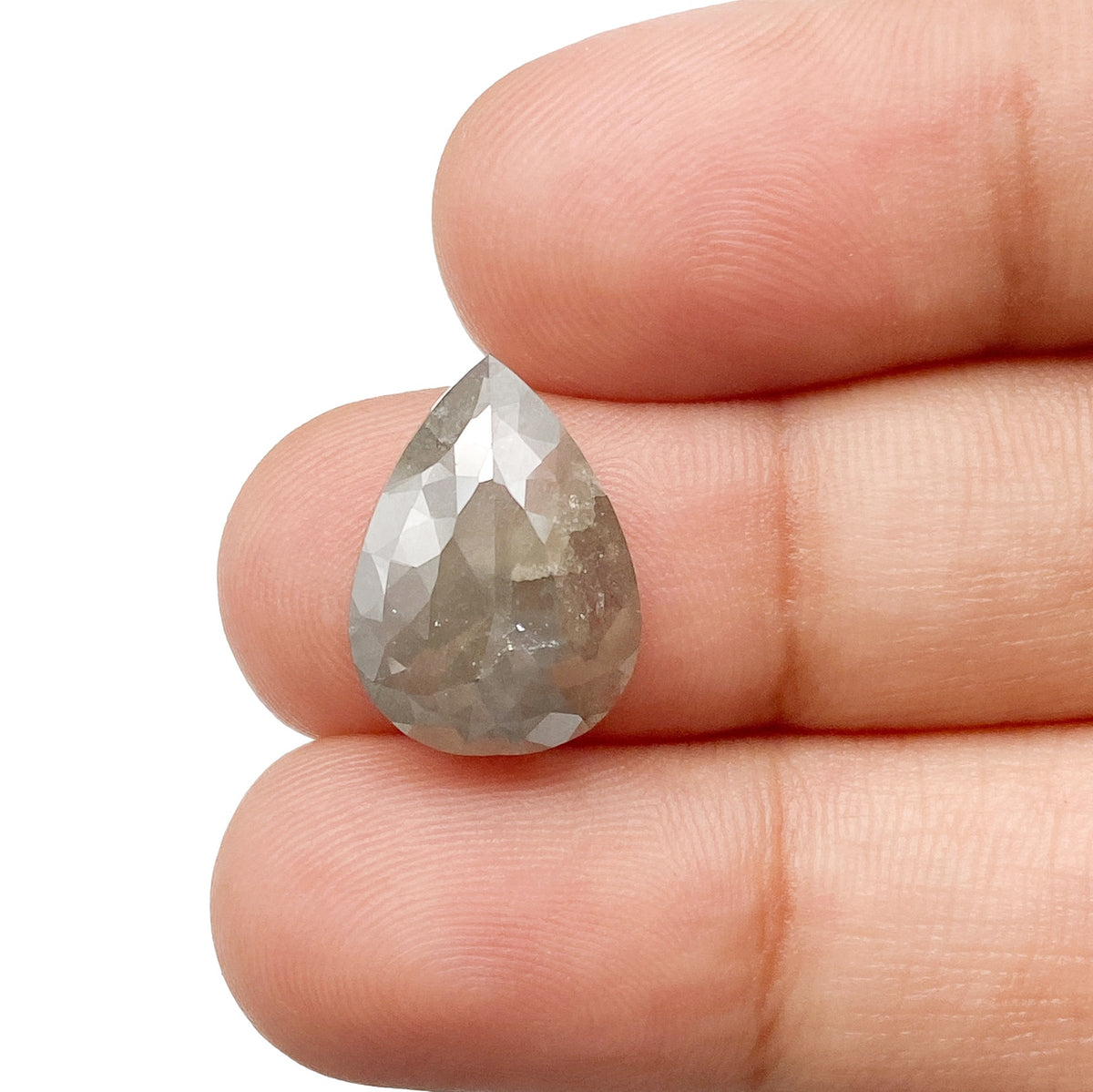 4.91ct | Rustic/ Pear Shape Rose Cut Diamond - Modern Rustic Diamond