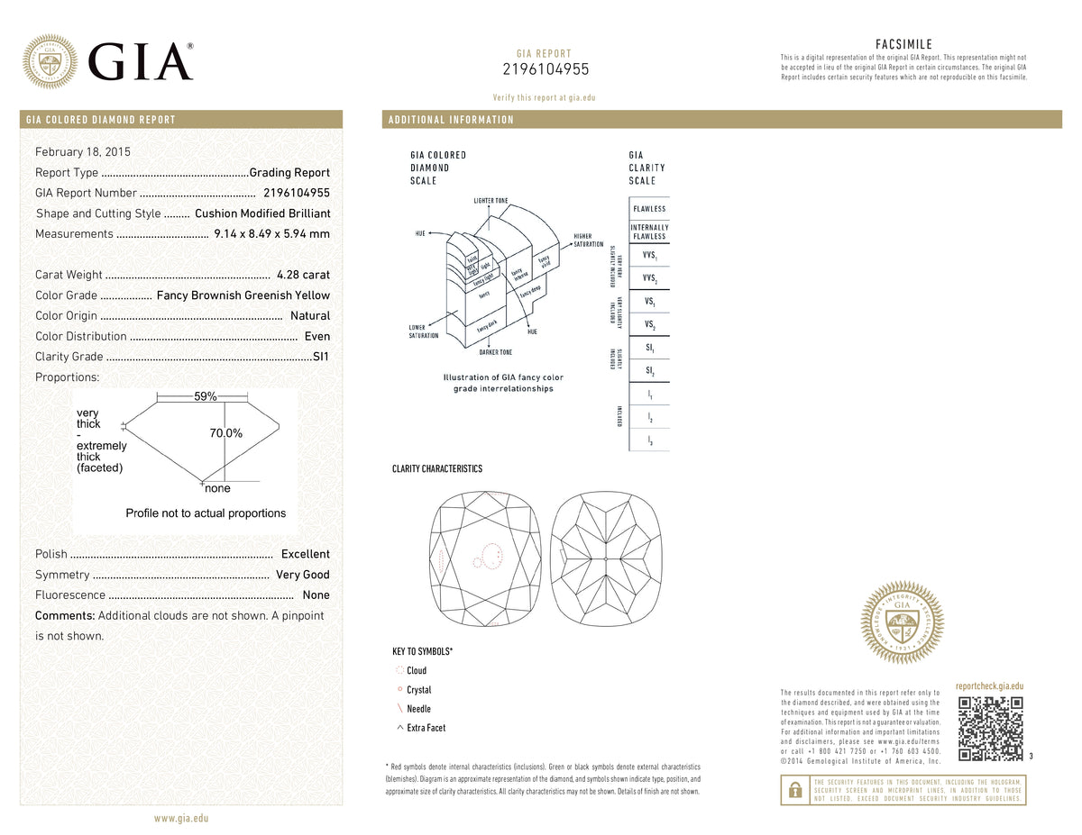 4.28ct | Yellow SI1 Cushion Shape Brilliant Cut Diamond (GIA) - Modern Rustic Diamond