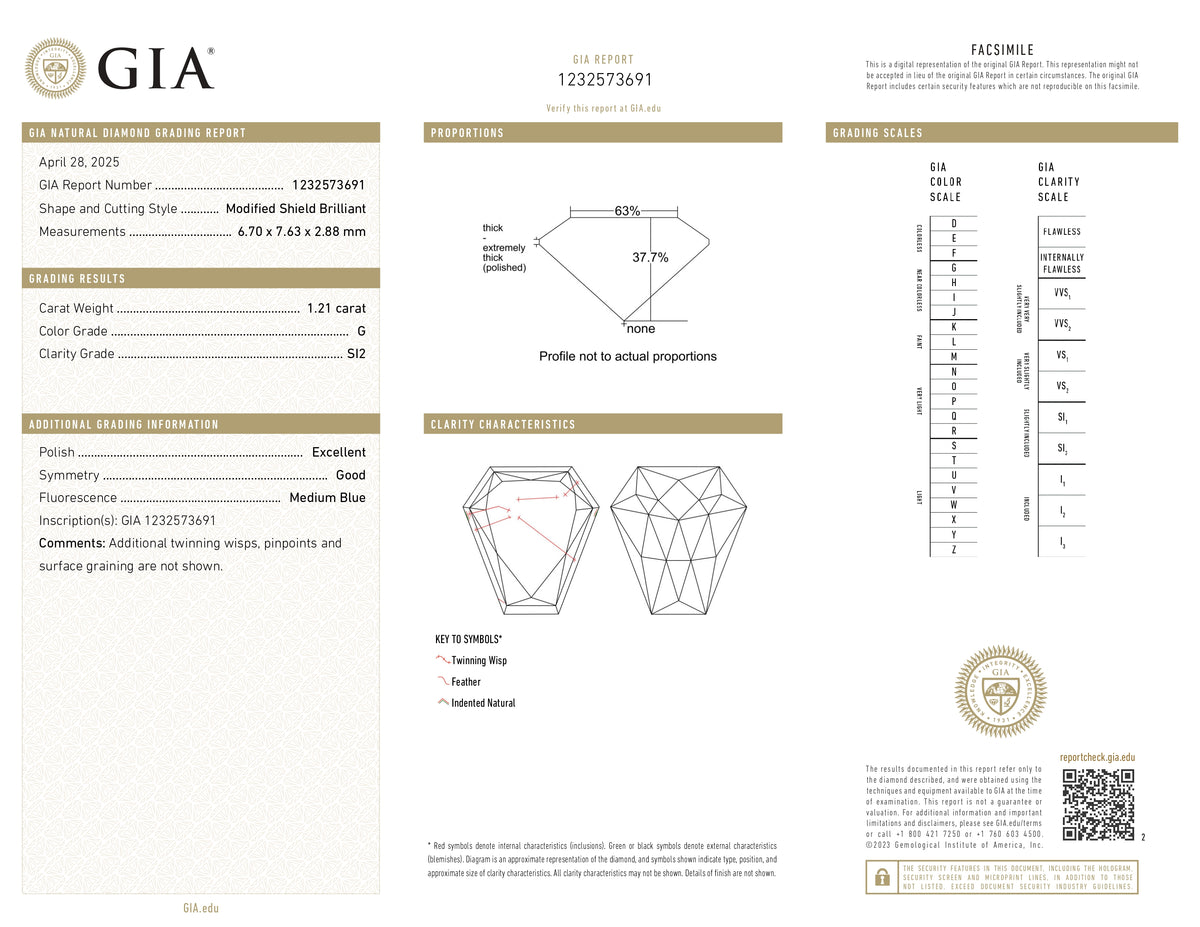 1.21ct | G/SI2 Shield Shape Rose Cut Diamond (GIA) - Modern Rustic Diamond