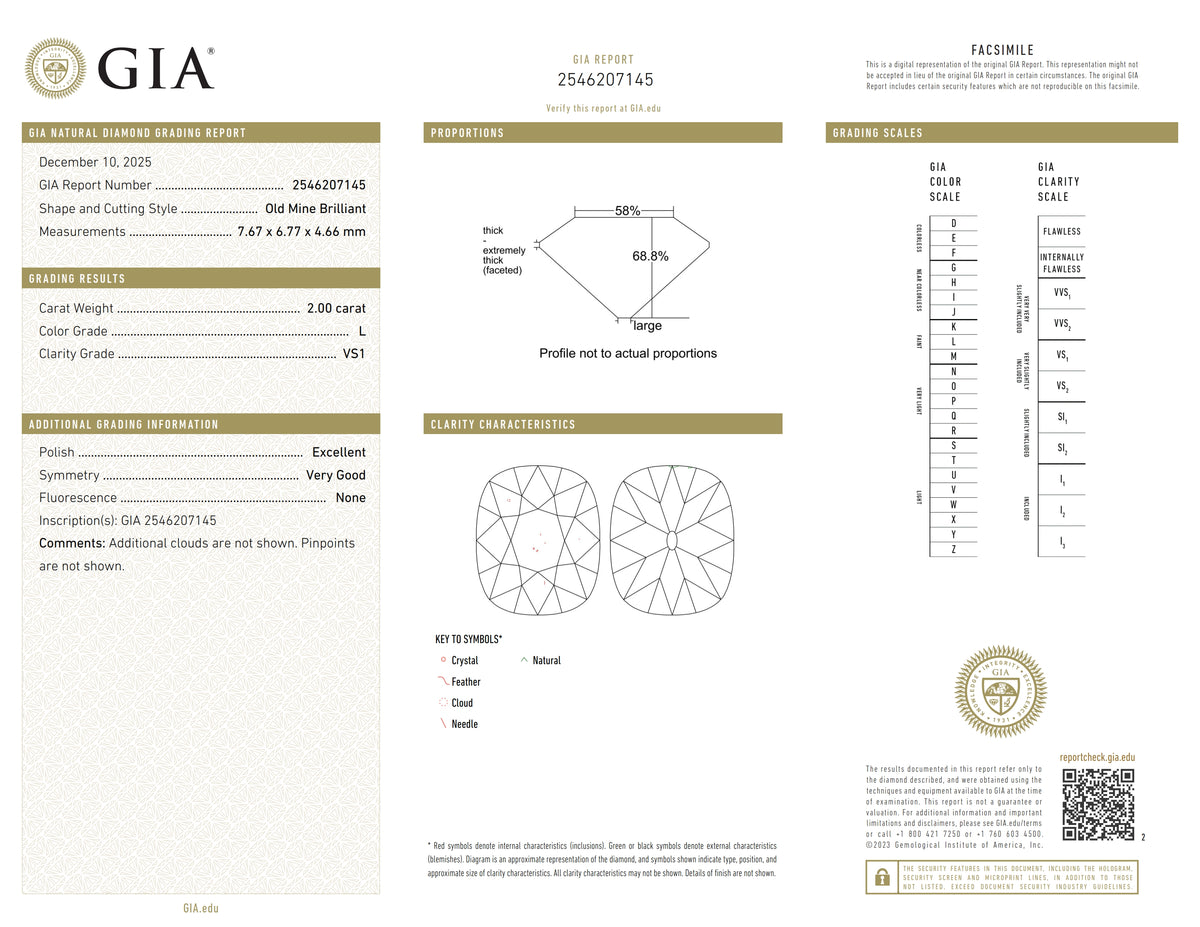 2.00ct | L/VS1 Cushion Shape Old Mine Cut Diamond (GIA) - Modern Rustic Diamond