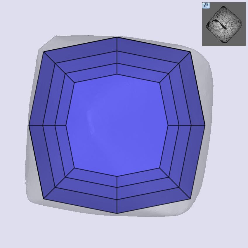 2.62ct | U-V/VS2 Octagonal Shape Step Cut Diamond (IGI) - Modern Rustic Diamond