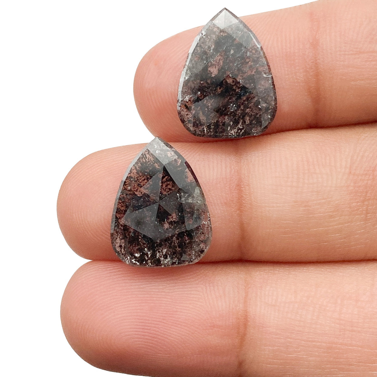 5.03cttw | Rstc  Pear Shape Rose Cut Diamond Matched Pair - Modern Rustic Diamond